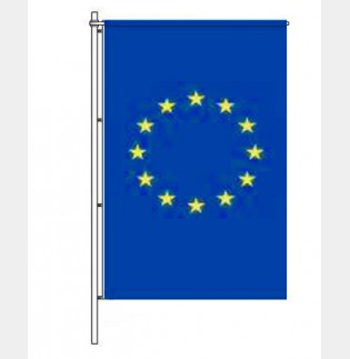 Vlajka Evropské unie - zástava s tunýlkem a karabinkami