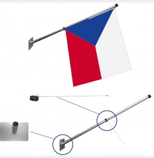 Fasádní stožár s lakovaným držákem Premium proti omotávání vlajky