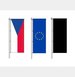 Sada stožárových vlajek ČR, EU a smuteční