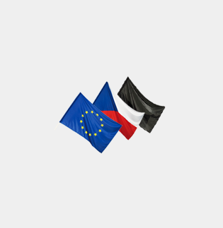 Sada vlajek ČR, EU, smuteční