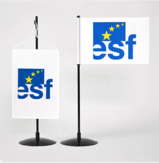 Stolní vlaječka ESF saténová tištěná