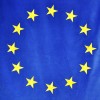 Slavnostní vyšívaná vlajka EU ze sametu